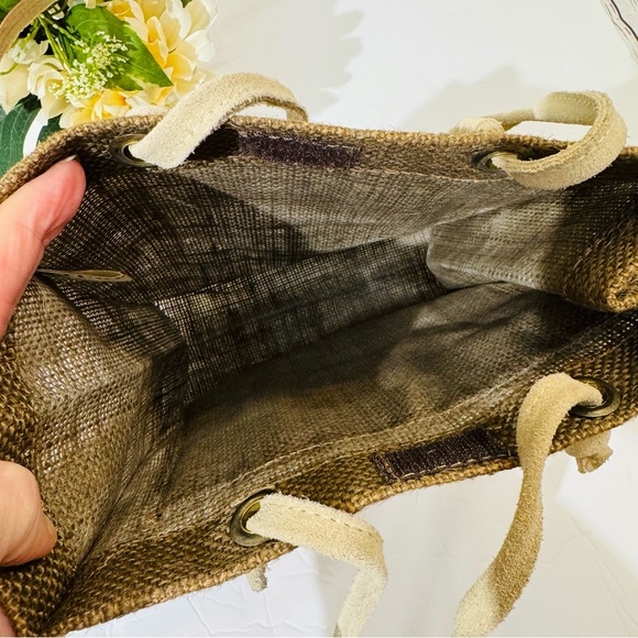 Nature Care Suede and Burlap Bag From Spain - Picture 3 of 6